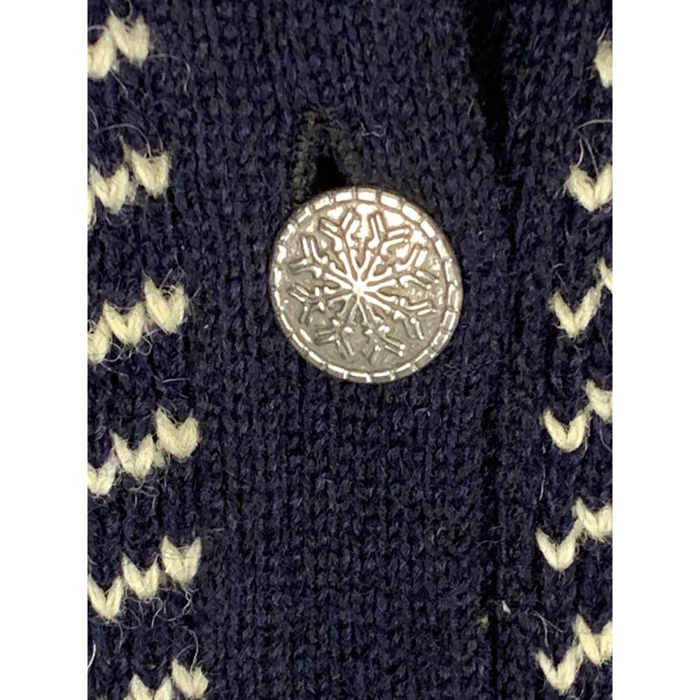 LL Bean Nordic Bird Cardigan Wool Blend Size L Vintage Cabincore - Picture 3 of 7